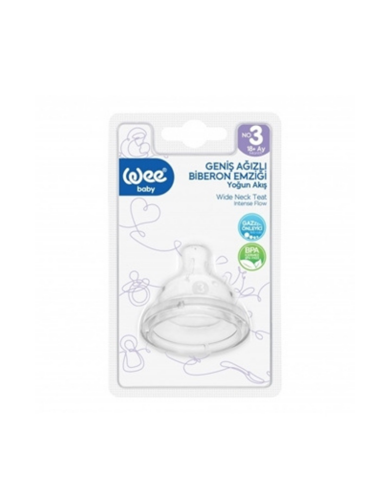 WEE BABY SPARE ROUND WIDE NECK TEAT NO: 3 12X24,