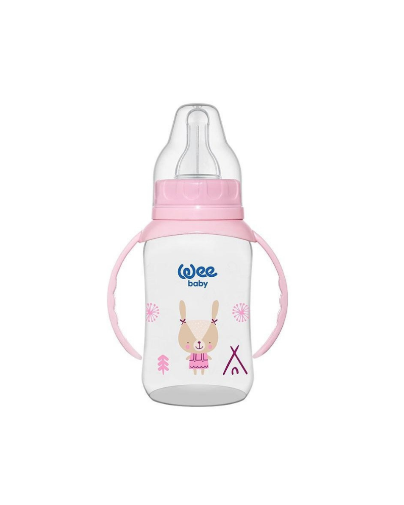 WEE BABY PP FEEDING BOTTLES WITH GRIP 150 ML (SILICONE NIPPLE NO:2) 12X16