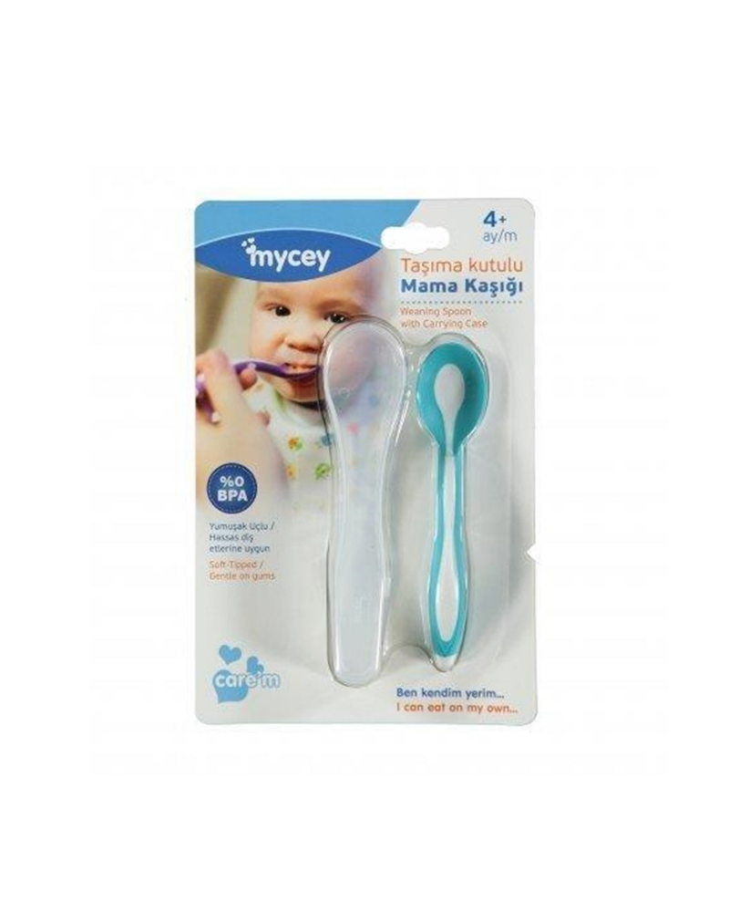 MYCCEY WEANING SPOON WITH CARRYING CASE – TURQOISE