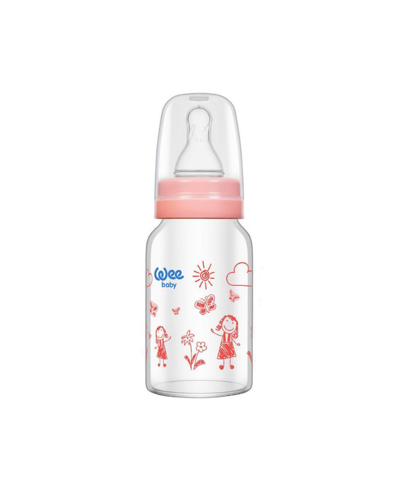 WEE BABY HEAT RESISTANT GLASS FEEDING BOTTLE 120ML NR.1