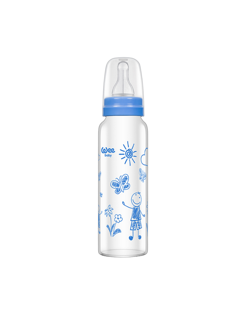 WEE BABY HEAT RESISTANT GLASS FEEDING BOTTLE 240 ML NR.1